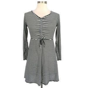 Velvet Torch Striped Skater Mini Dress Black and White Size Small